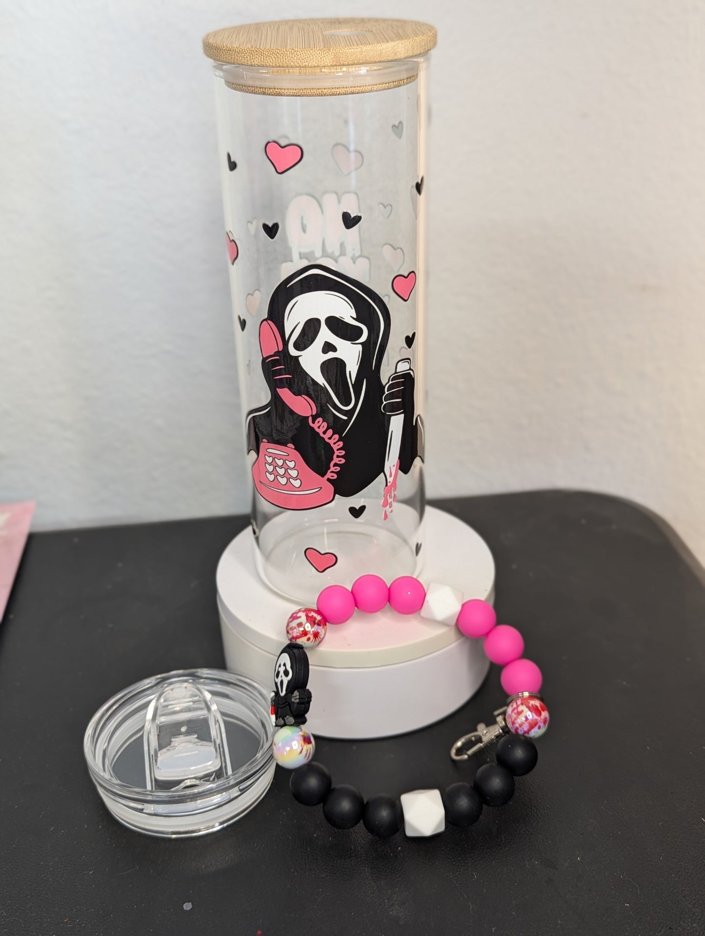 No you hang up 20oz glass tumbler and wristlet