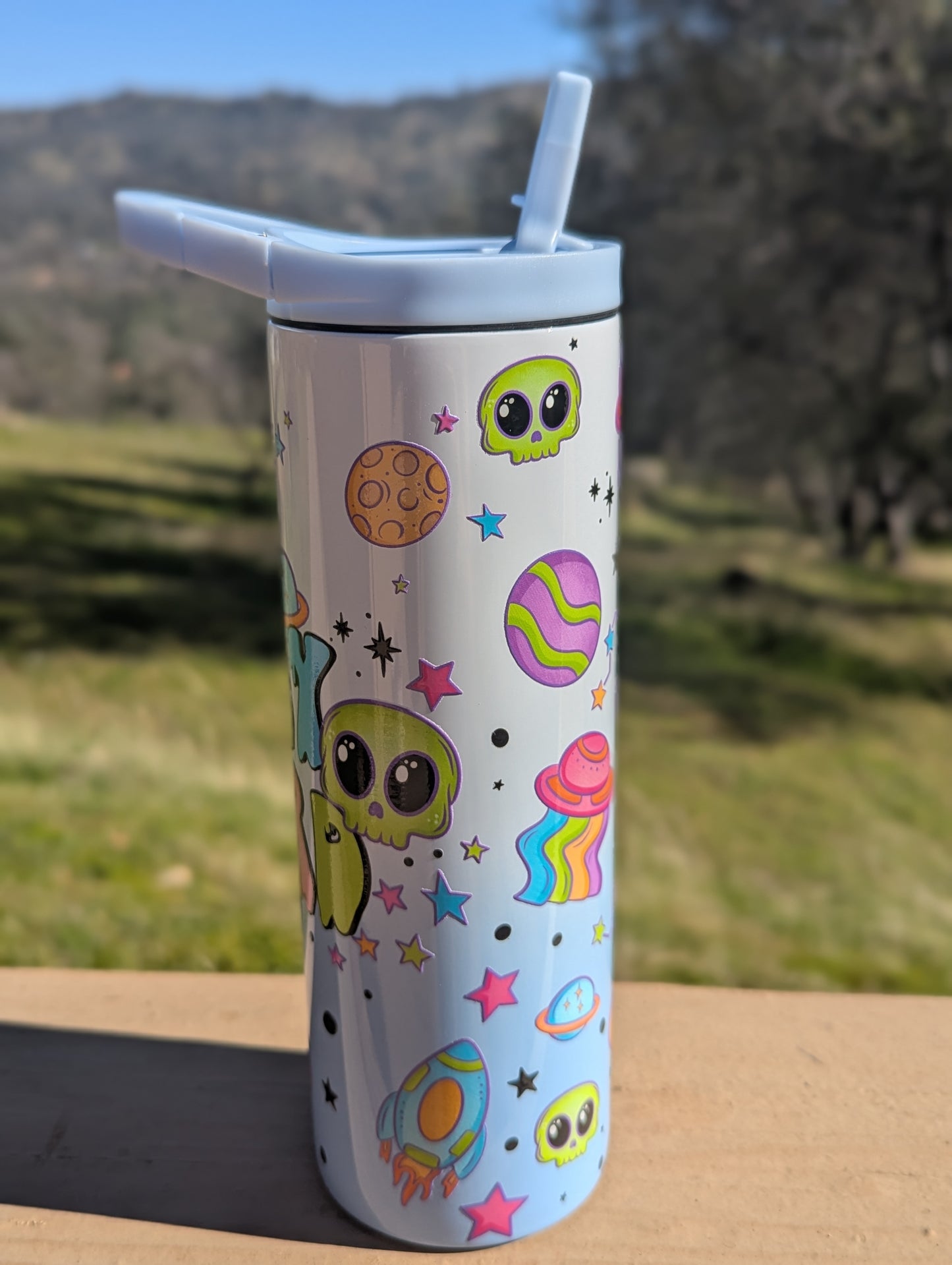 Stay weird 20oz blue ombre tumbler