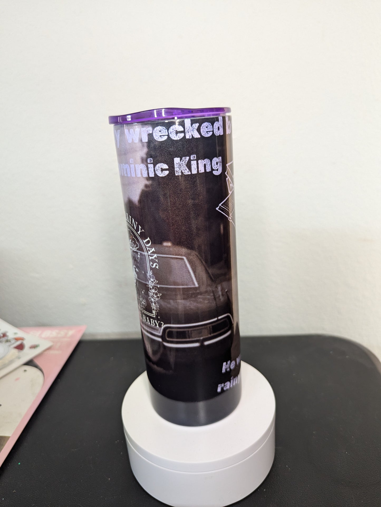 Emotionally wrecked by Dom 20 oz holographic tumbler