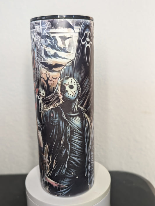 Glow in the dark comic horror theme 20oz tumbler