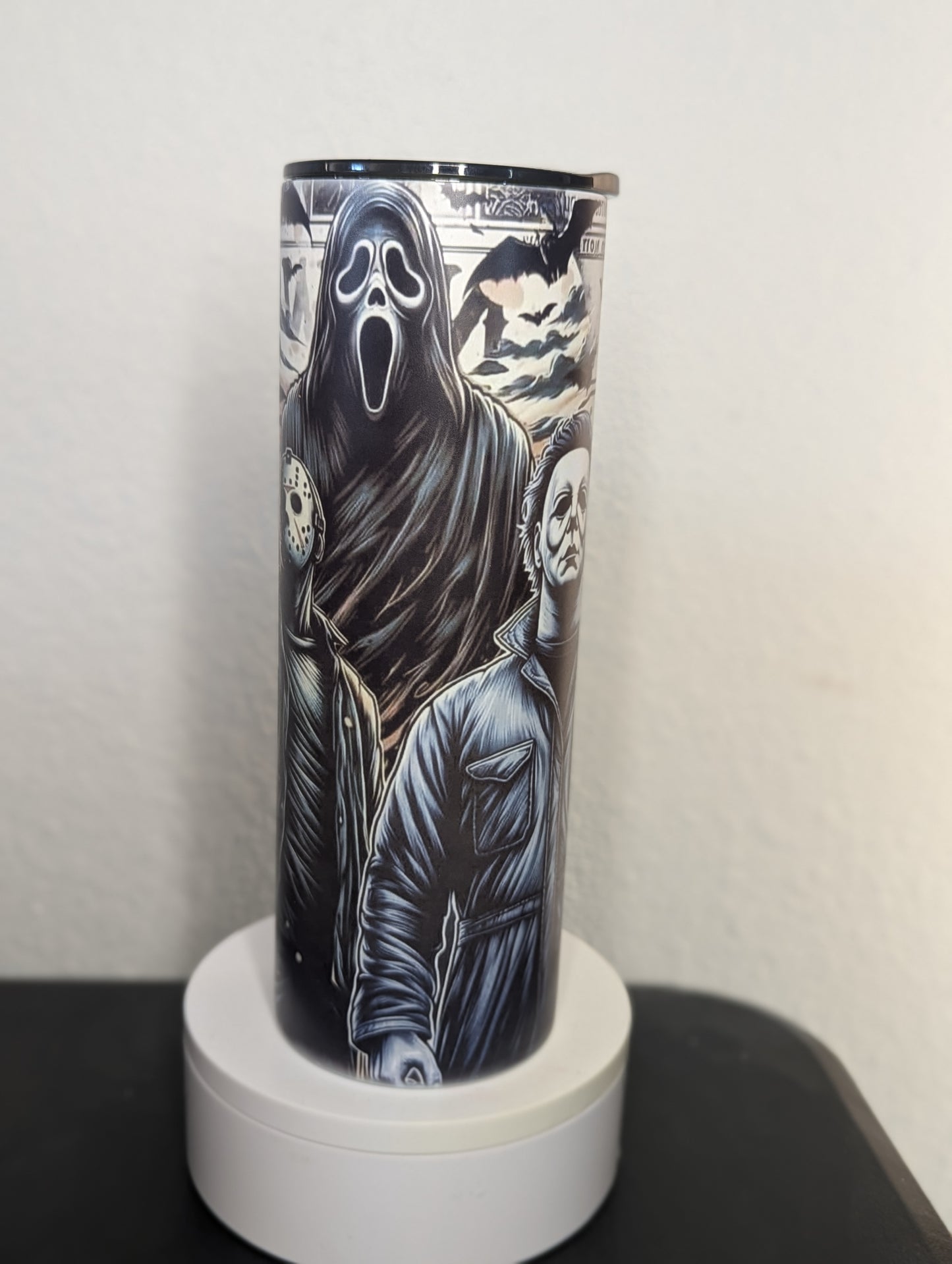 Glow in the dark comic horror theme 20oz tumbler