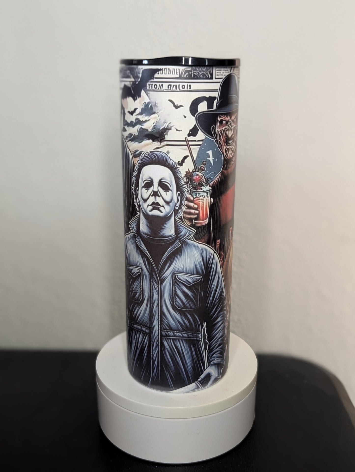 Glow in the dark comic horror theme 20oz tumbler