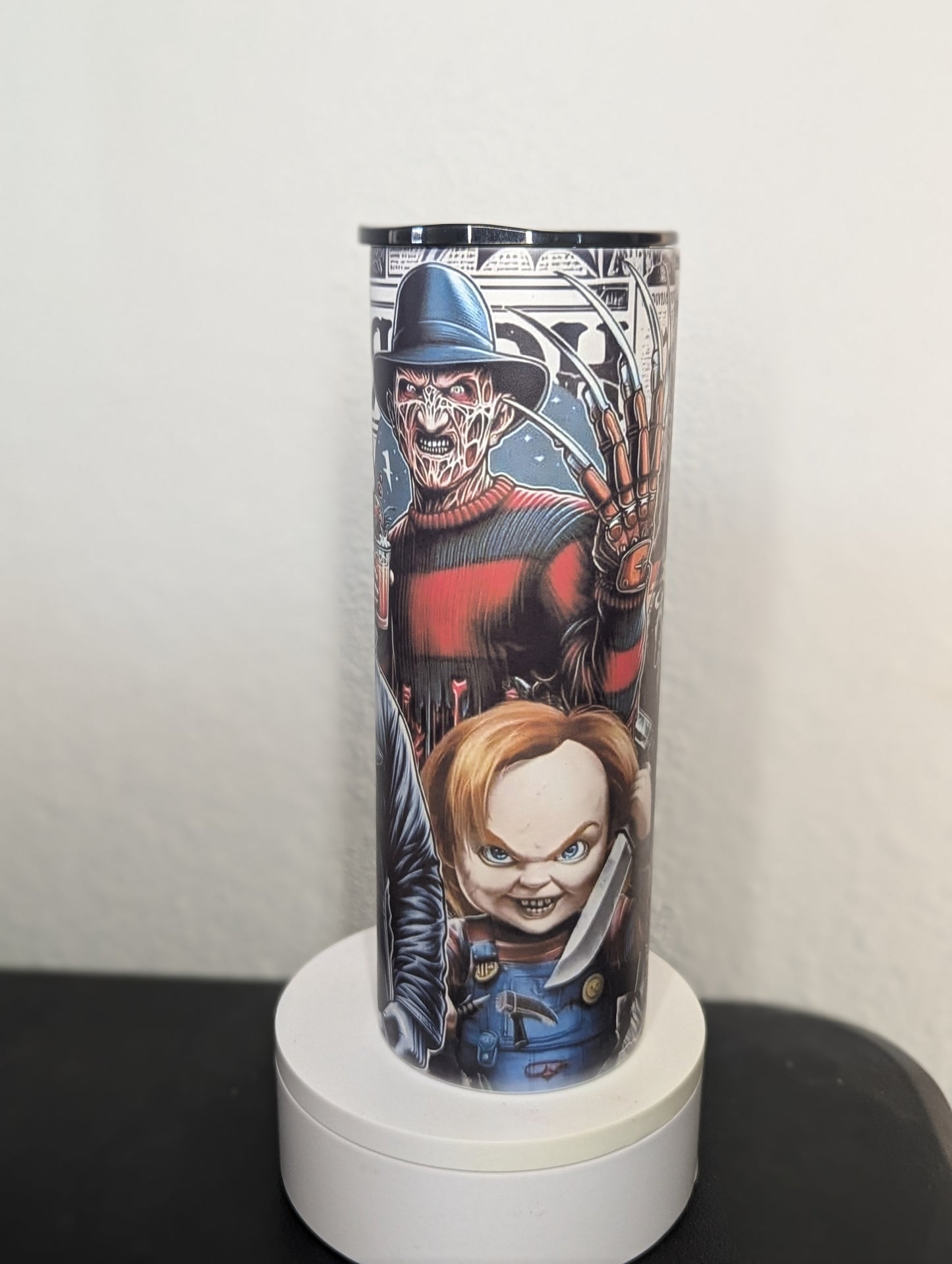 Glow in the dark comic horror theme 20oz tumbler