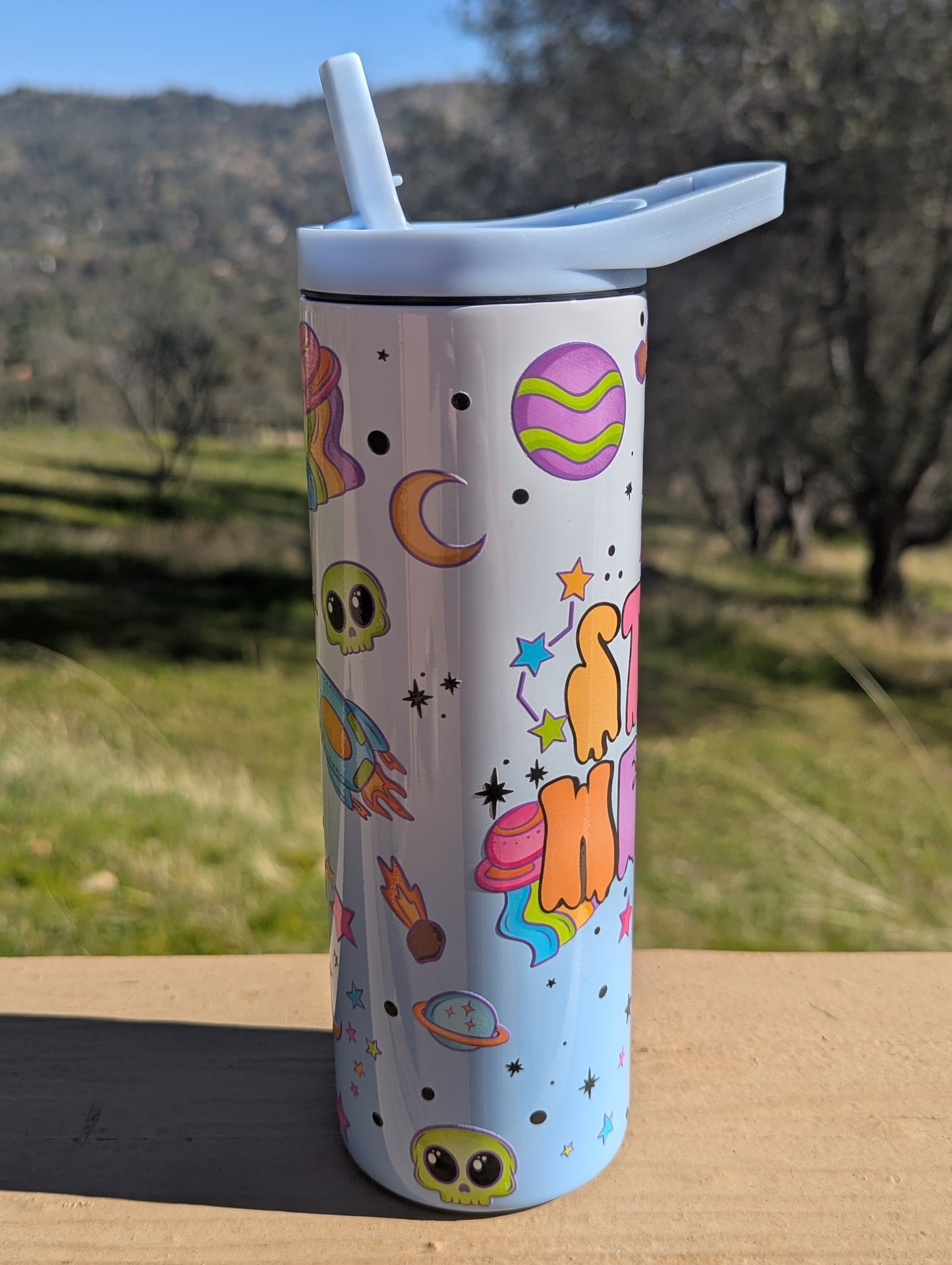 Stay weird 20oz blue ombre tumbler