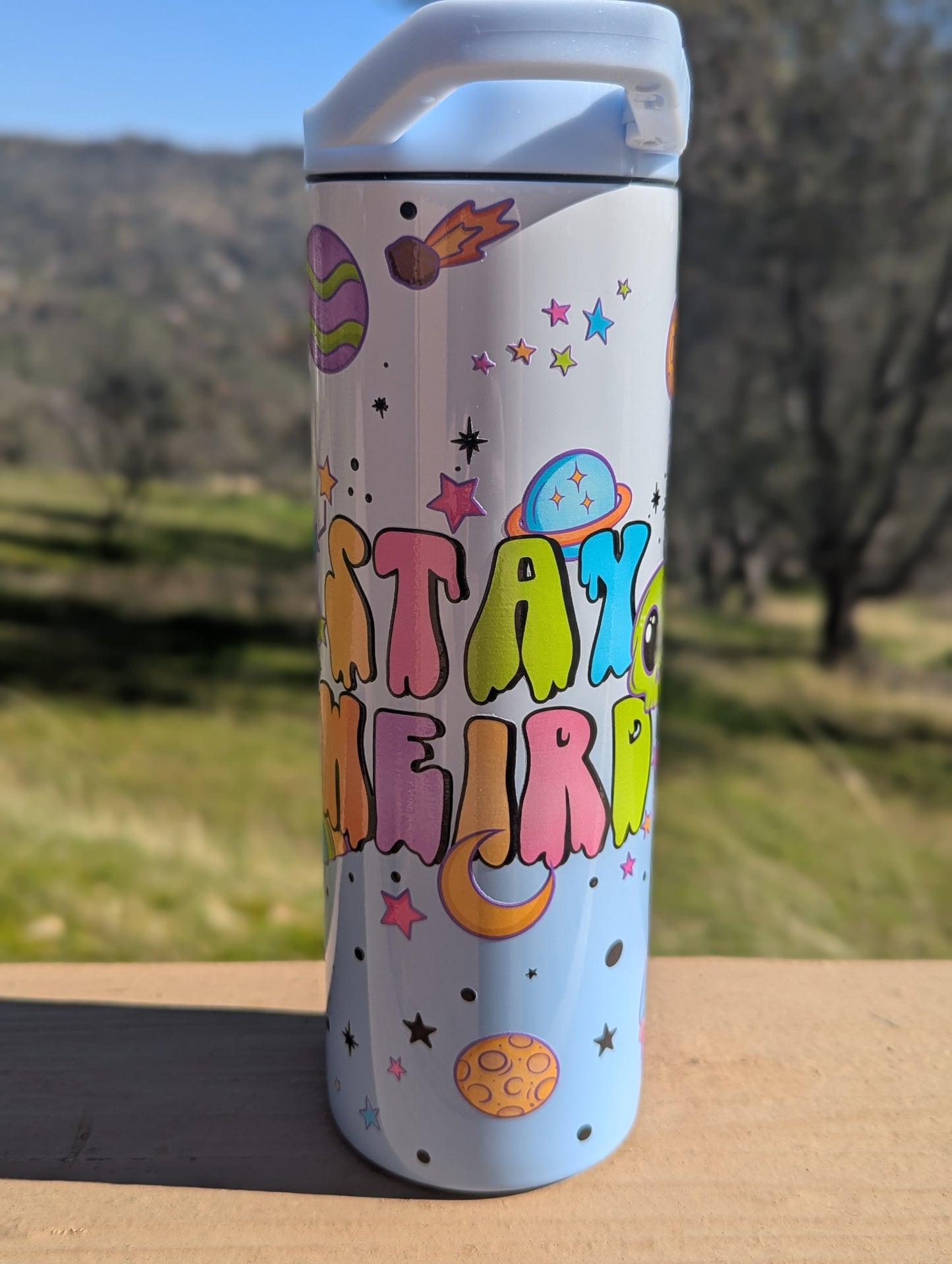 Stay weird 20oz blue ombre tumbler