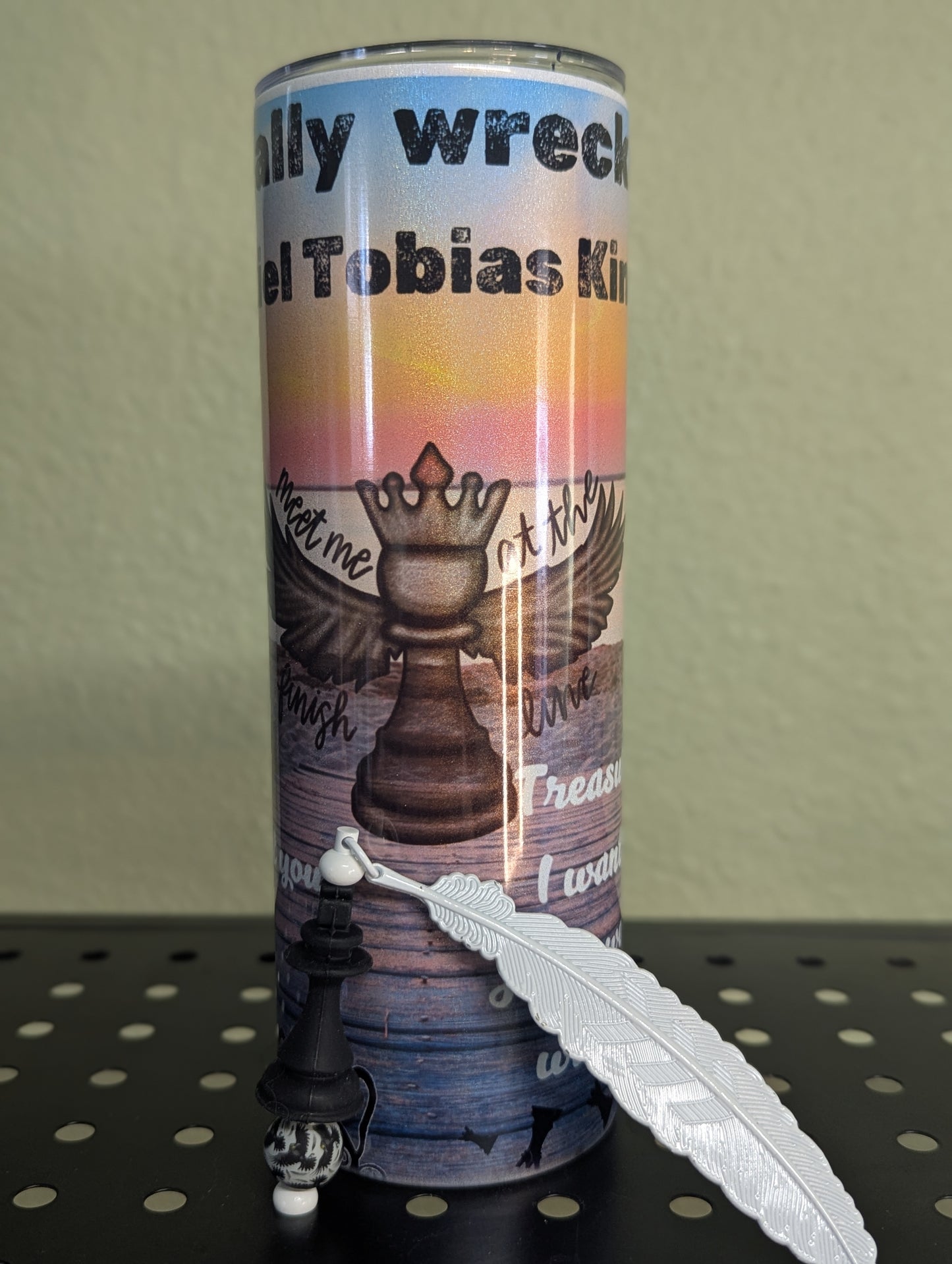 Wrecked by Tobias 20oz Tumbler with Wing Bookmarks - Inspired by Ravenhood Series - Drinkware - Bottle