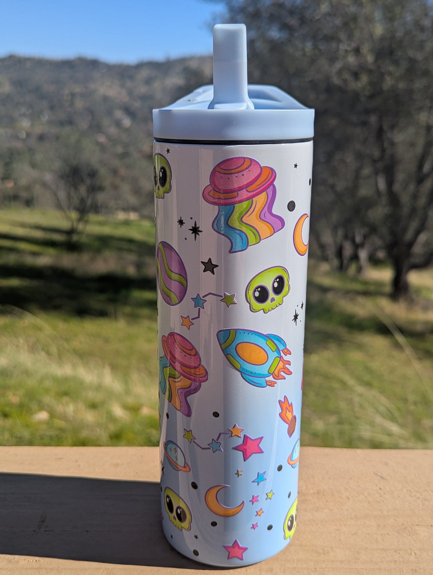 Stay weird 20oz blue ombre tumbler